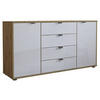 SIDEBOARD  in 140/70/43 cm  - Schieferfarben/Eiche Bianco, KONVENTIONELL, Glas/Holzwerkstoff (140/70/43cm) - Dieter Knoll