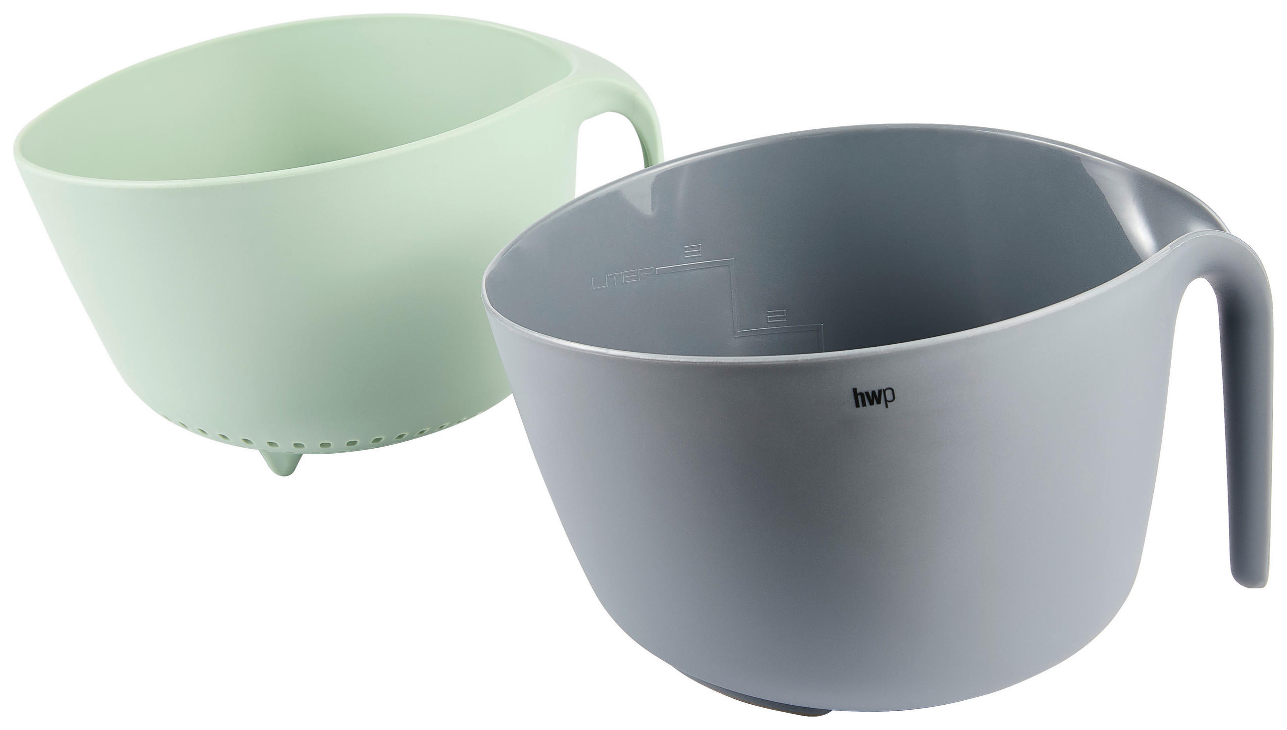 SCHÜSSELSET 2-teilig  - Grau/Grün, Basics, Kunststoff - Homeware Profession.