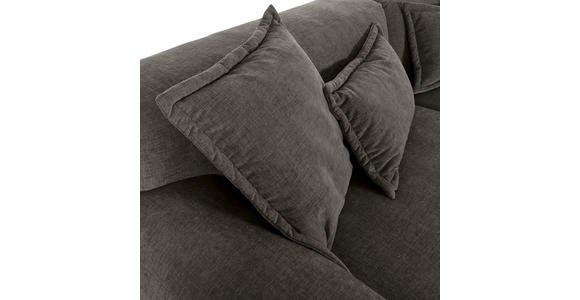 ECKSOFA Dunkelgrau Flachgewebe  - Dunkelgrau/Schwarz, KONVENTIONELL, Kunststoff/Textil (274/174cm) - Carryhome