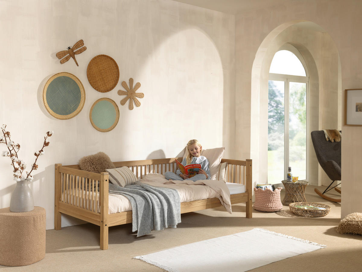 BETT 90/200 cm  in Naturfarben  - Naturfarben, MODERN, Holz (90/200cm) - MID.YOU