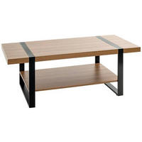 COUCHTISCH 120/60/45 cm rechteckig Schwarz, Eichefarben  - Eichefarben/Schwarz, Design, Holzwerkstoff/Metall (120/60/45cm)