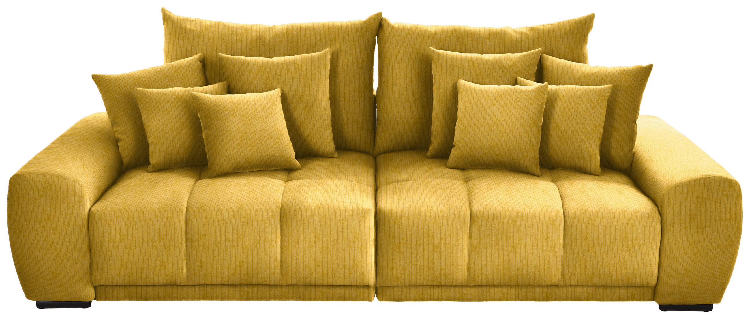 BIGSOFA Feincord Gelb  - Gelb/Schwarz, KONVENTIONELL, Holz/Textil (280/67/120cm) - Carryhome