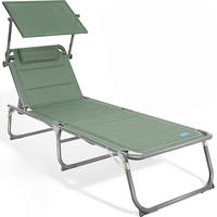 SONNENLIEGE 70/36/200 cm  - Grau/Grün, Basics, Textil/Metall (70/36/200cm) - Modante