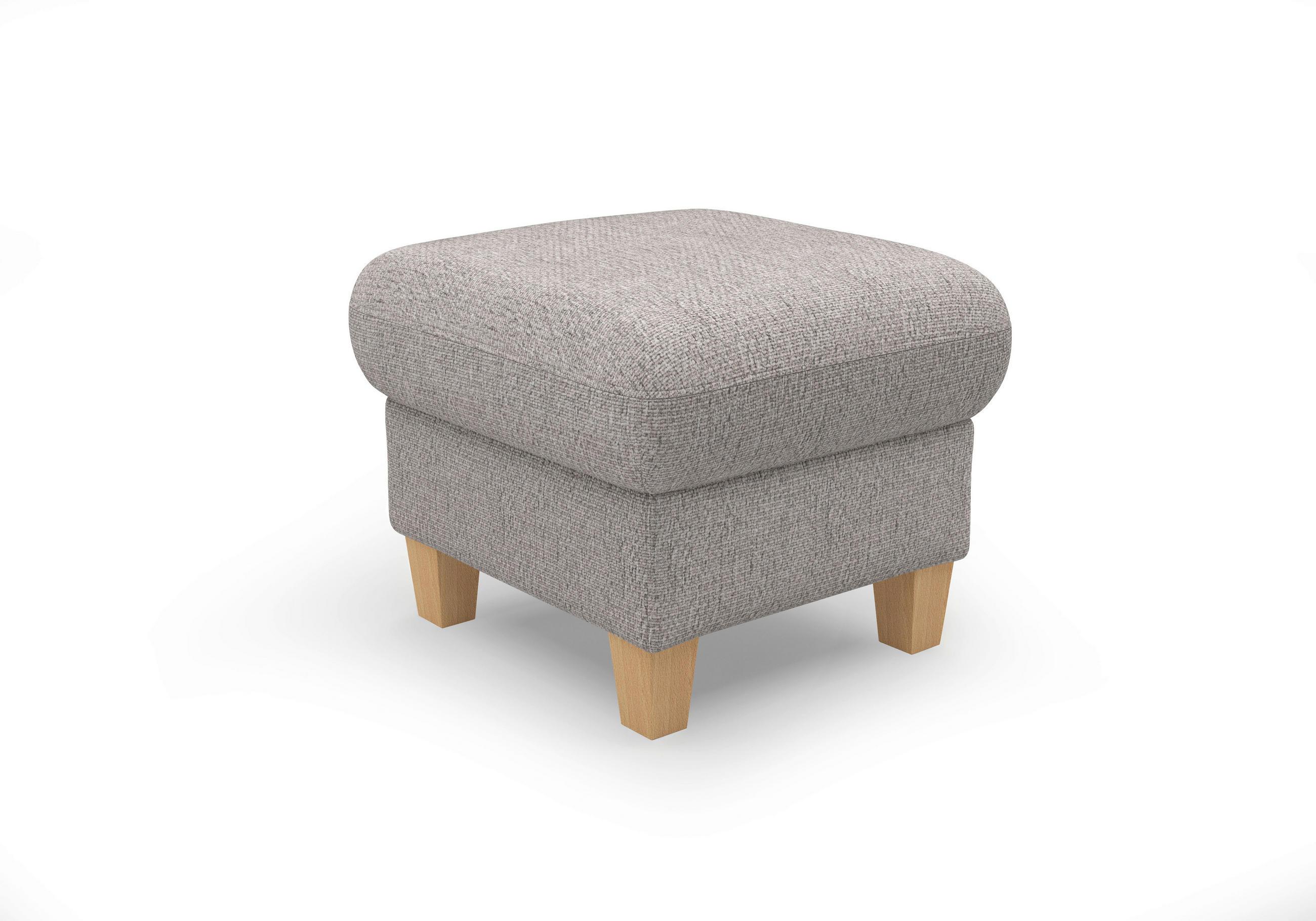 HOCKER GLENDALE E Chenille Silberfarben  - Eichefarben/Silberfarben, KONVENTIONELL, Holz/Textil (58/48/58cm) - Sit & More