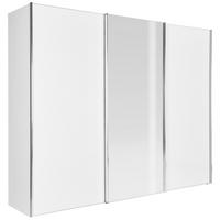 SCHWEBETÜRENSCHRANK 280/222/68 cm 3-türig Weiß  - Chromfarben/Weiß, KONVENTIONELL, Glas/Holzwerkstoff (280/222/68cm) - Moderano
