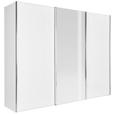 SCHWEBETÜRENSCHRANK in Weiß - Chromfarben/Weiß, KONVENTIONELL, Glas/Holzwerkstoff (280/222/68cm) - Moderano