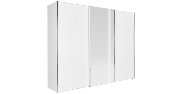 SCHWEBETÜRENSCHRANK in Weiß - Chromfarben/Weiß, KONVENTIONELL, Glas/Holzwerkstoff (280/222/68cm) - Moderano