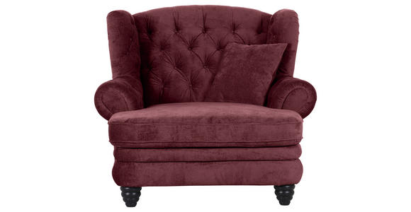 XXL-SESSEL - Bordeaux/Schwarz, Design, Holz/Textil (127/106/149cm) - Landscape