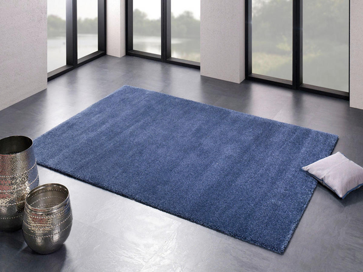 HOCHFLORTEPPICH  Wohnzimmer 140/200 cm Bellevue Blau rechteckig  - Blau, Basics, Textil (140/200cm) - Novel
