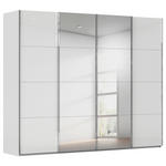 SCHWEBETÜRENSCHRANK  in Weiß, Seidengrau  - Chromfarben/Seidengrau, Design, Glas/Holzwerkstoff (271/235/68cm) - Novel