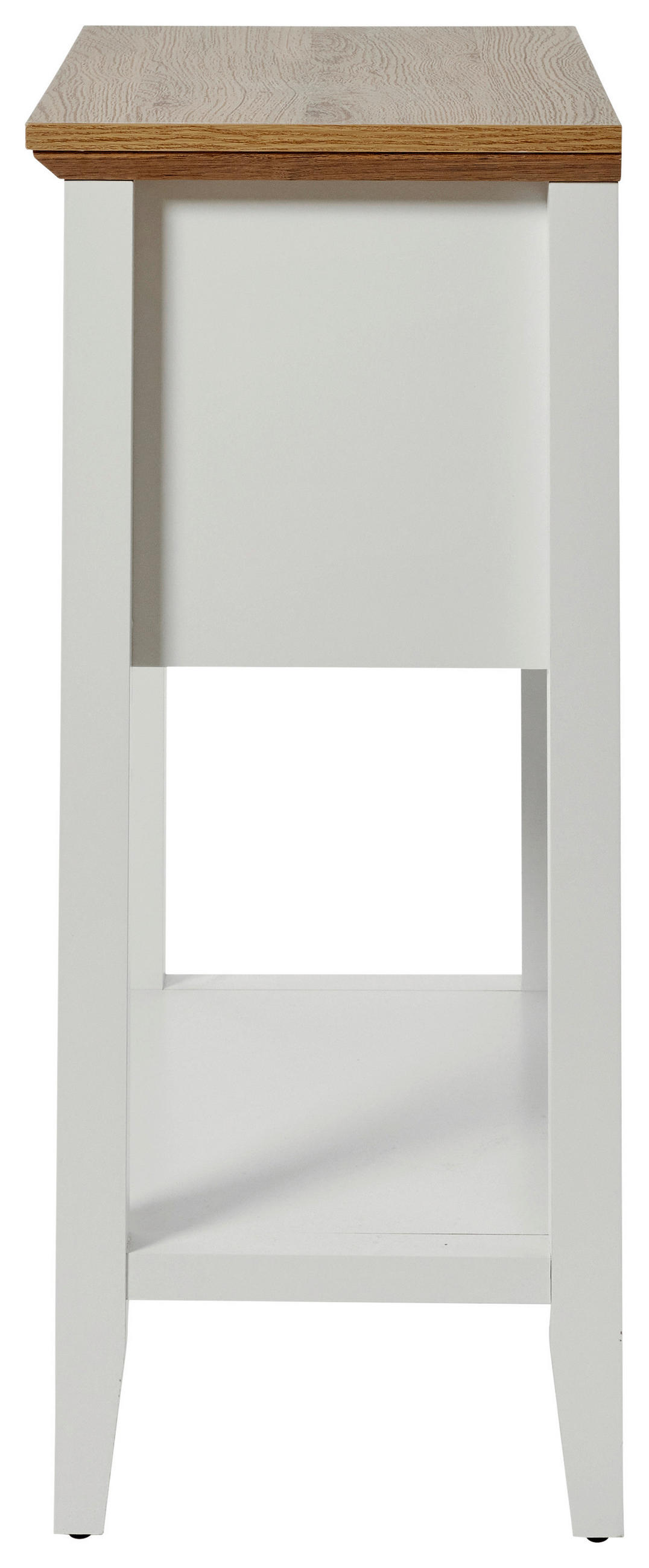 KONSOLENTISCH Weiß, Eichefarben  - Eichefarben/Alufarben, LIFESTYLE, Holzwerkstoff/Metall (60/34/75,5cm)