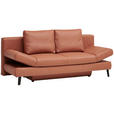 SCHLAFSOFA in Echtleder Braun  - Schwarz/Braun, Design, Leder/Metall (200/85/90cm) - Novel