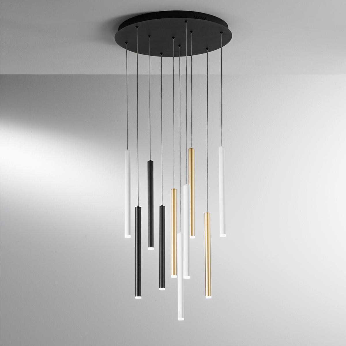 LED-HÄNGELEUCHTE Luce Ambiente e Design 50/200 cm   - Goldfarben/Multicolor, Trend, Kunststoff/Metall (50/200cm)