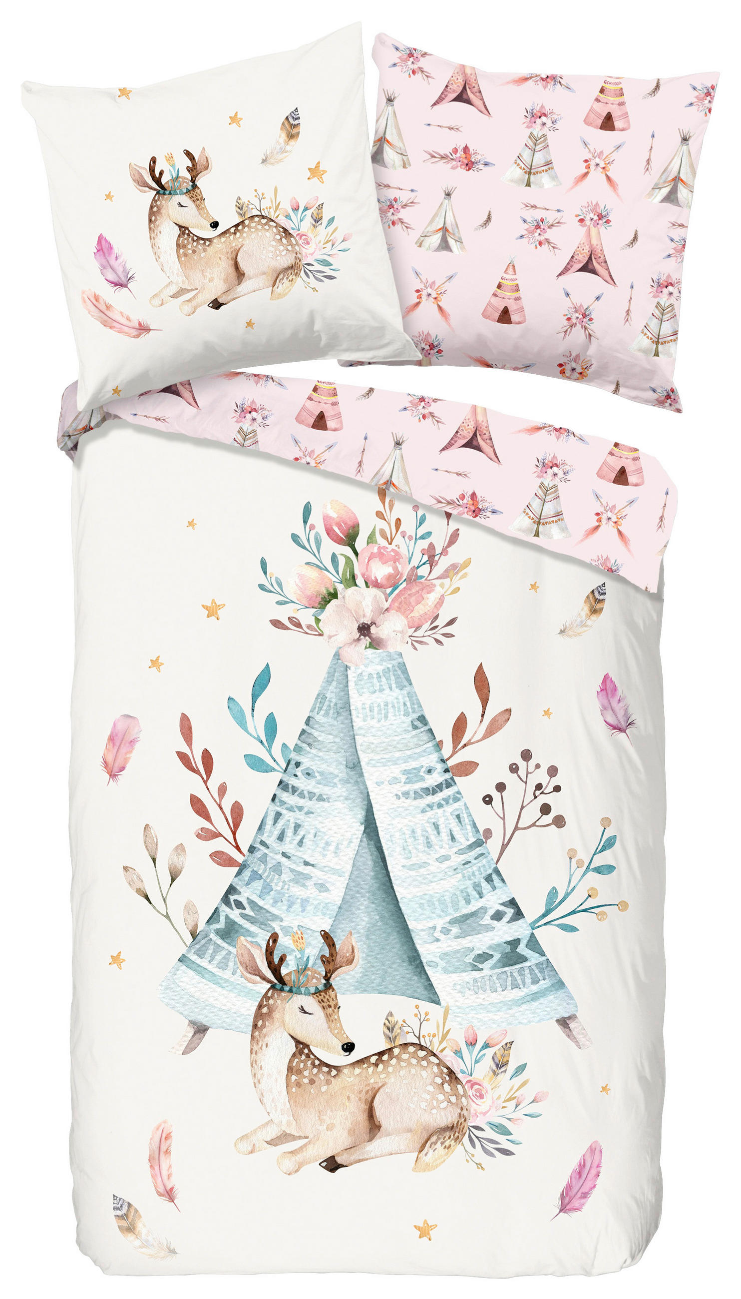 JUGENDBETTWÄSCHE Boho Renforcé 135/200 cm  - Multicolor, Design, Textil (135/200cm)