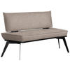 SITZBANK 153/90/65 cm Webstoff Schwarz, Taupe Buche massiv  - Taupe/Schwarz, Basics, Holz/Textil (153/90/65cm) - Carryhome