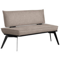 SITZBANK 153/90/65 cm Webstoff Schwarz, Taupe Buche massiv  - Taupe/Schwarz, Basics, Holz/Textil (153/90/65cm) - Carryhome