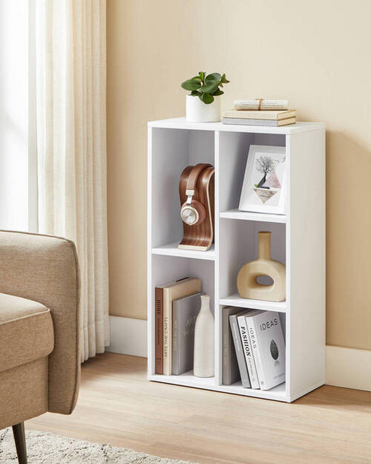 REGÁL, bílá, 50/80/24 cm - bílá, Basics, kompozitní dřevo (50/80/24cm) - Boxxx
