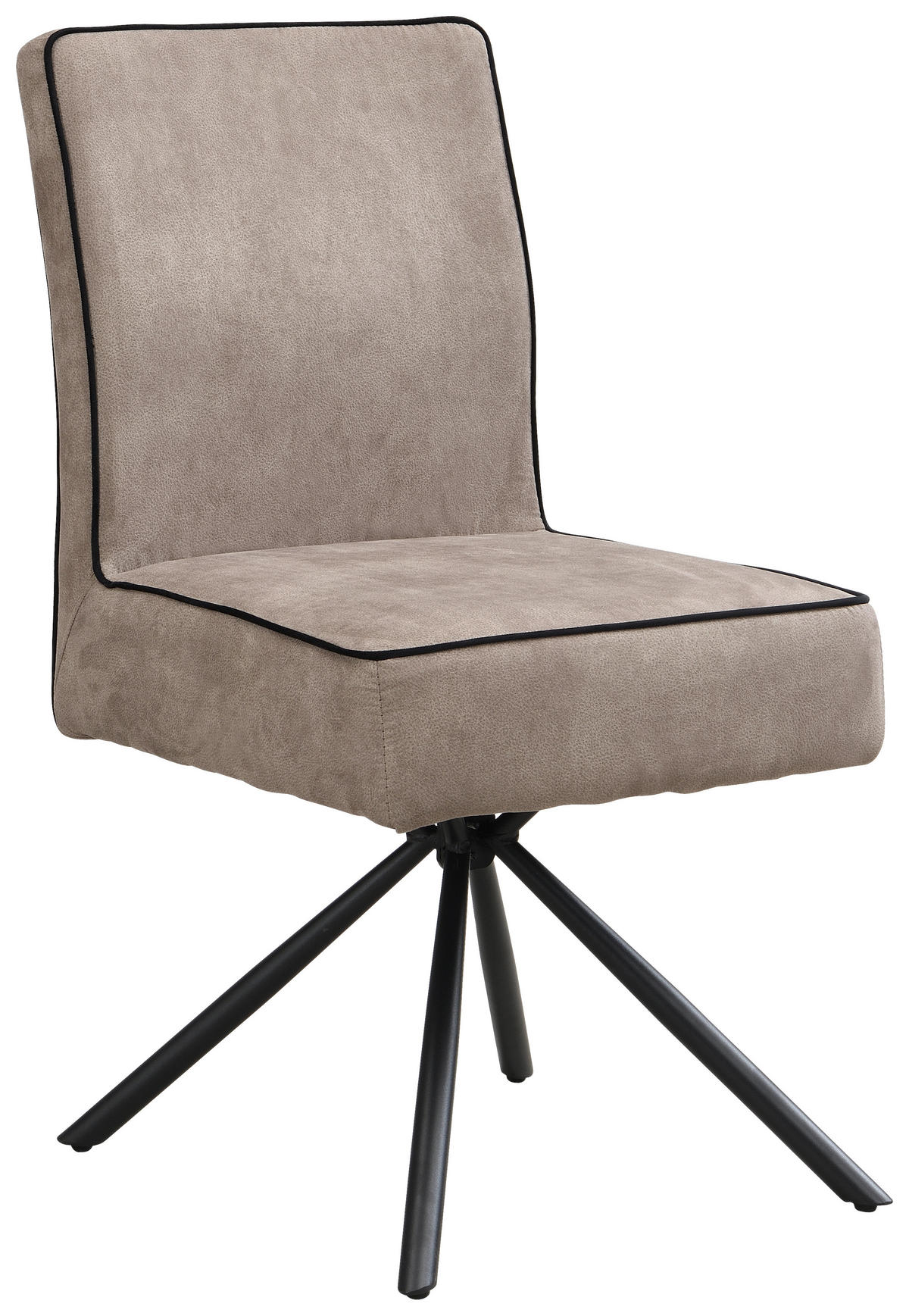 STUHL - Taupe/Schwarz, Design, Textil/Metall (46,5/91/62,5cm) - Ambia Home