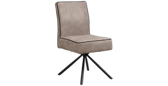 STUHL - Taupe/Schwarz, Design, Textil/Metall (46,5/91/62,5cm) - Ambia Home