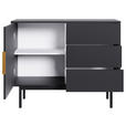 HIGHBOARD Schwarz  - Goldfarben/Schwarz, Design, Holzwerkstoff/Metall (104/82/39cm) - Xora