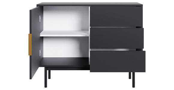 HIGHBOARD Schwarz  - Goldfarben/Schwarz, Design, Holzwerkstoff/Metall (104/82/39cm) - Xora