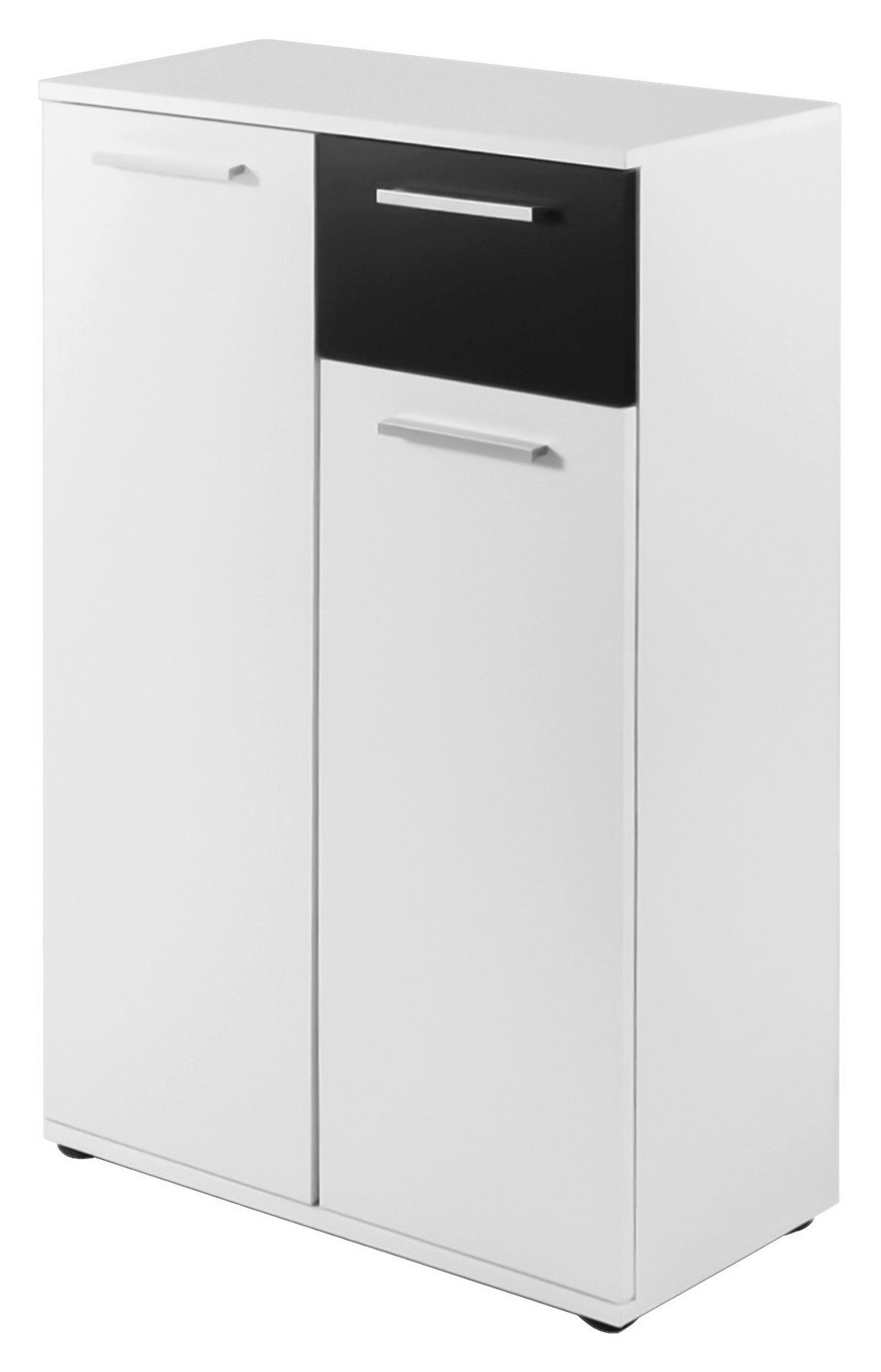 KOMMODE , 60/102/30 cm, 1 Schublade(n)  - Silberfarben/Schwarz, LIFESTYLE, Holzwerkstoff/Kunststoff (60/102/30cm) - MID.YOU