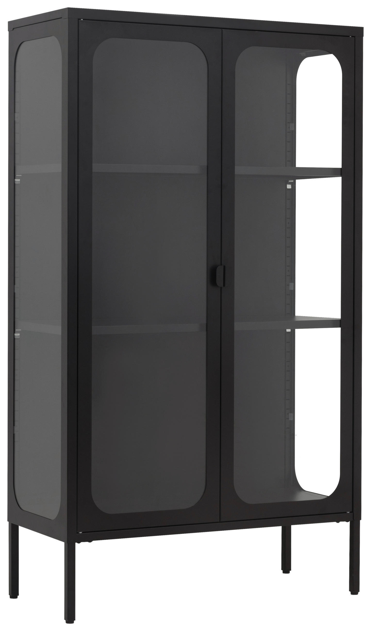 KOMMODE  in 80/140/35 cm  - Klar/Schwarz, Design, Glas/Metall (80/140/35cm) - MID.YOU