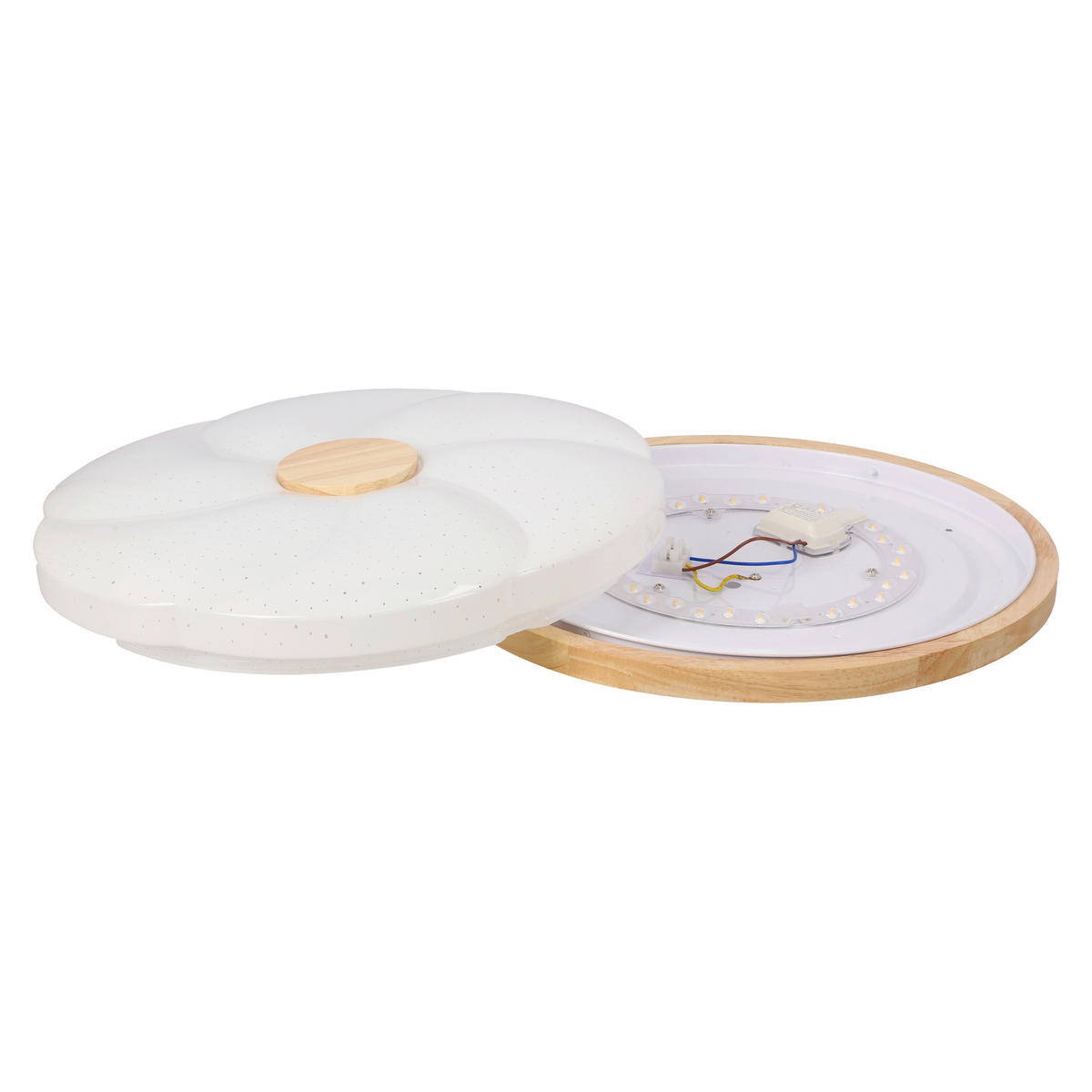 LED-DECKENLEUCHTE 39/39/7.5 cm   - Eichefarben/Weiß, Natur, Kunststoff/Metall (39/39/7.5cm)