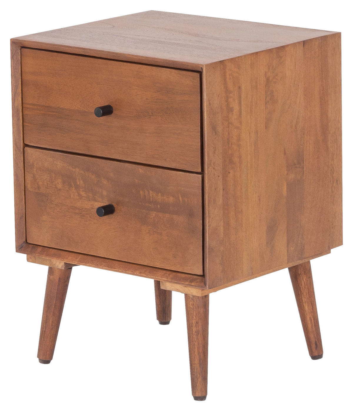 NACHTKÄSTCHEN 40/50/35 cm  in Hartholz Mangoholz Honig  - Schwarz/Honig, MODERN, Holz/Metall (40/50/35cm) - MID.YOU