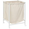 WÄSCHEKORB - Weiß, MODERN, Textil/Metall (55/80/28cm) - PBJ