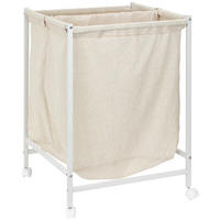 WÄSCHEKORB - Weiß, MODERN, Textil/Metall (55/80/28cm) - PBJ