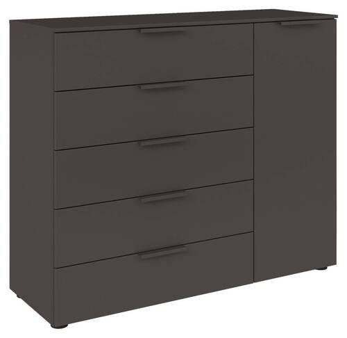 KOMÓD 120/100/42 cm  - grafitszürke/fekete, Modern, műanyag/faalapú anyag (120/100/42cm) - Rauch Möbel
