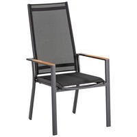 GARTENSESSEL Metall, Textil Anthrazit, Schwarz  - Anthrazit/Schwarz, Lifestyle, Holz/Textil (60/110/73cm)