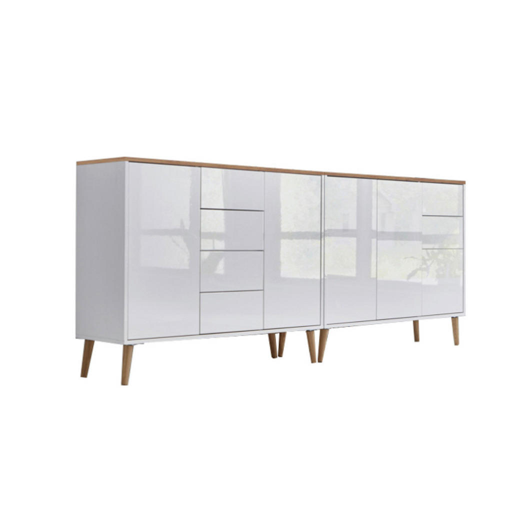 Sideboard Mailand Weiß/Eiche Artisan B: 211 cm