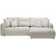 ECKSOFA in Chenille Hellgrau  - Hellgrau/Schwarz, MODERN, Kunststoff/Textil (276/172cm) - Hom`in