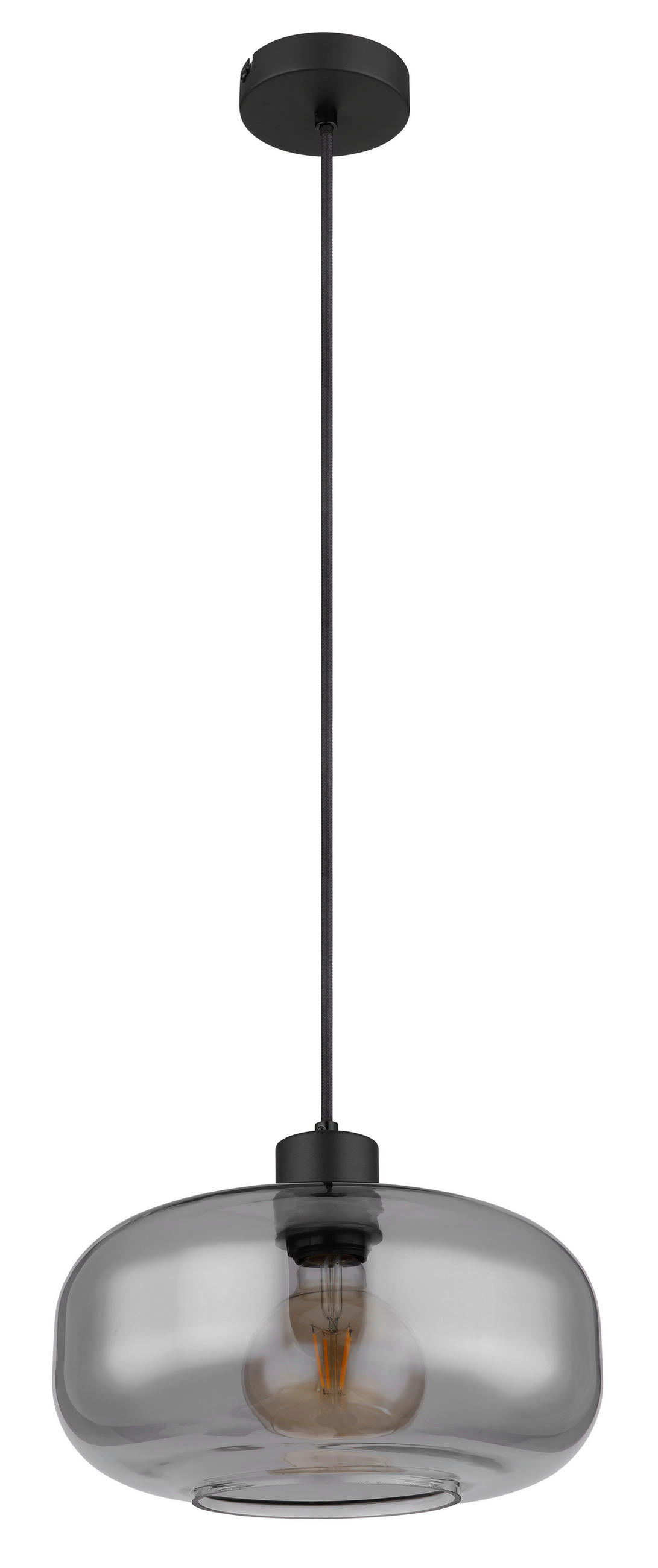 HÄNGELEUCHTE 28/120 cm    - Schwarz, Basics, Glas/Metall (28/120cm) - Globo