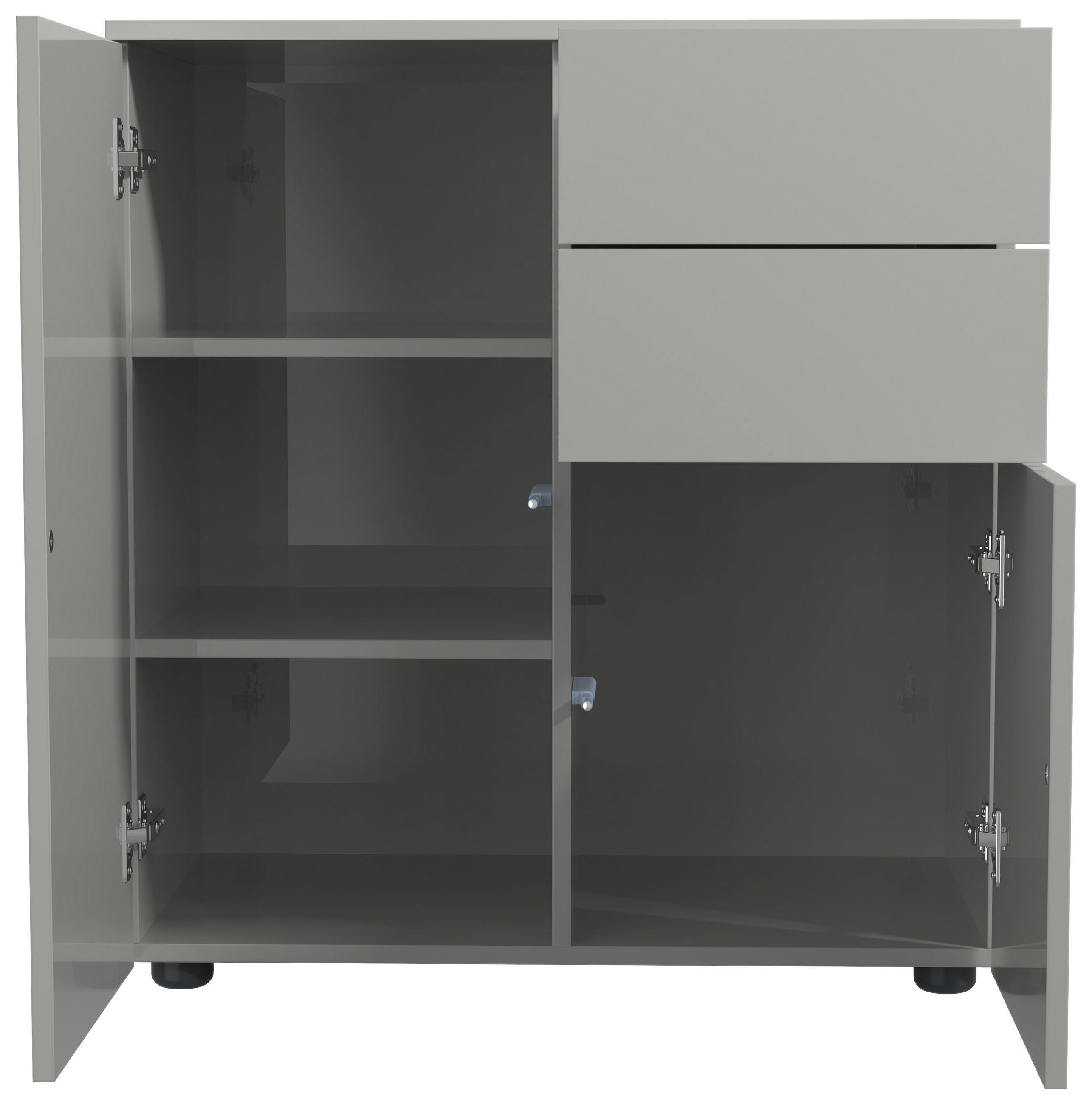 KOMMODE 70/77/39 cm  in Grau  - Schwarz/Grau, Design, Holzwerkstoff/Kunststoff (70/77/39cm) - MID.YOU