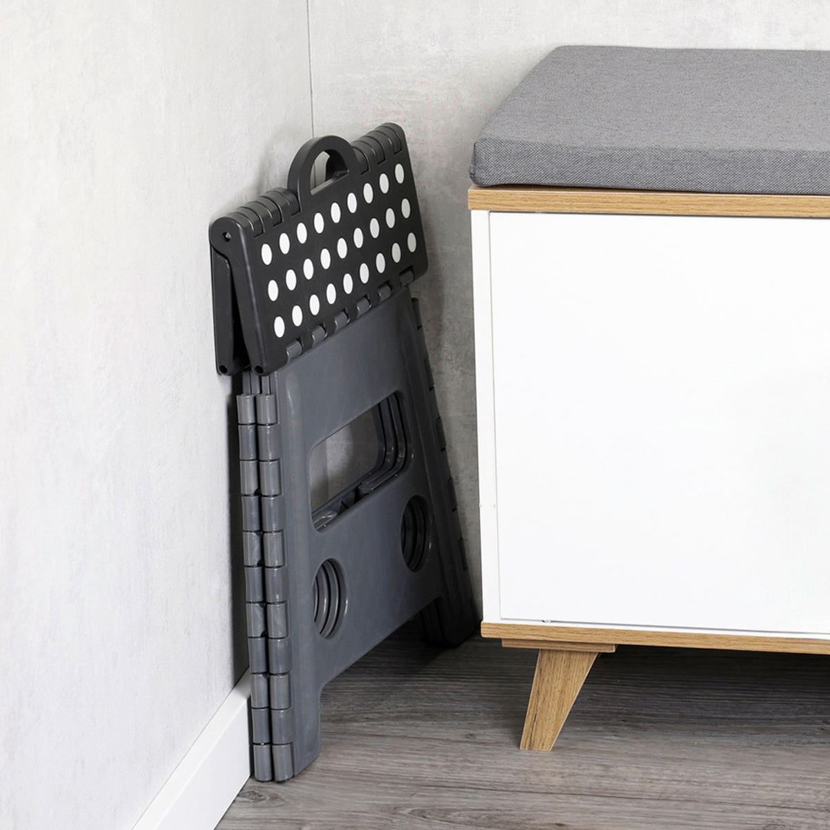 HOCKER Schwarz  - Schwarz, Basics, Kunststoff (36,5/30/32cm) - Kesper