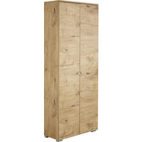 GARDEROBENSCHRANK  in 80/200/34 cm  - Eichefarben/Silberfarben, Design, Holzwerkstoff/Metall (80/200/34cm) - Moderano