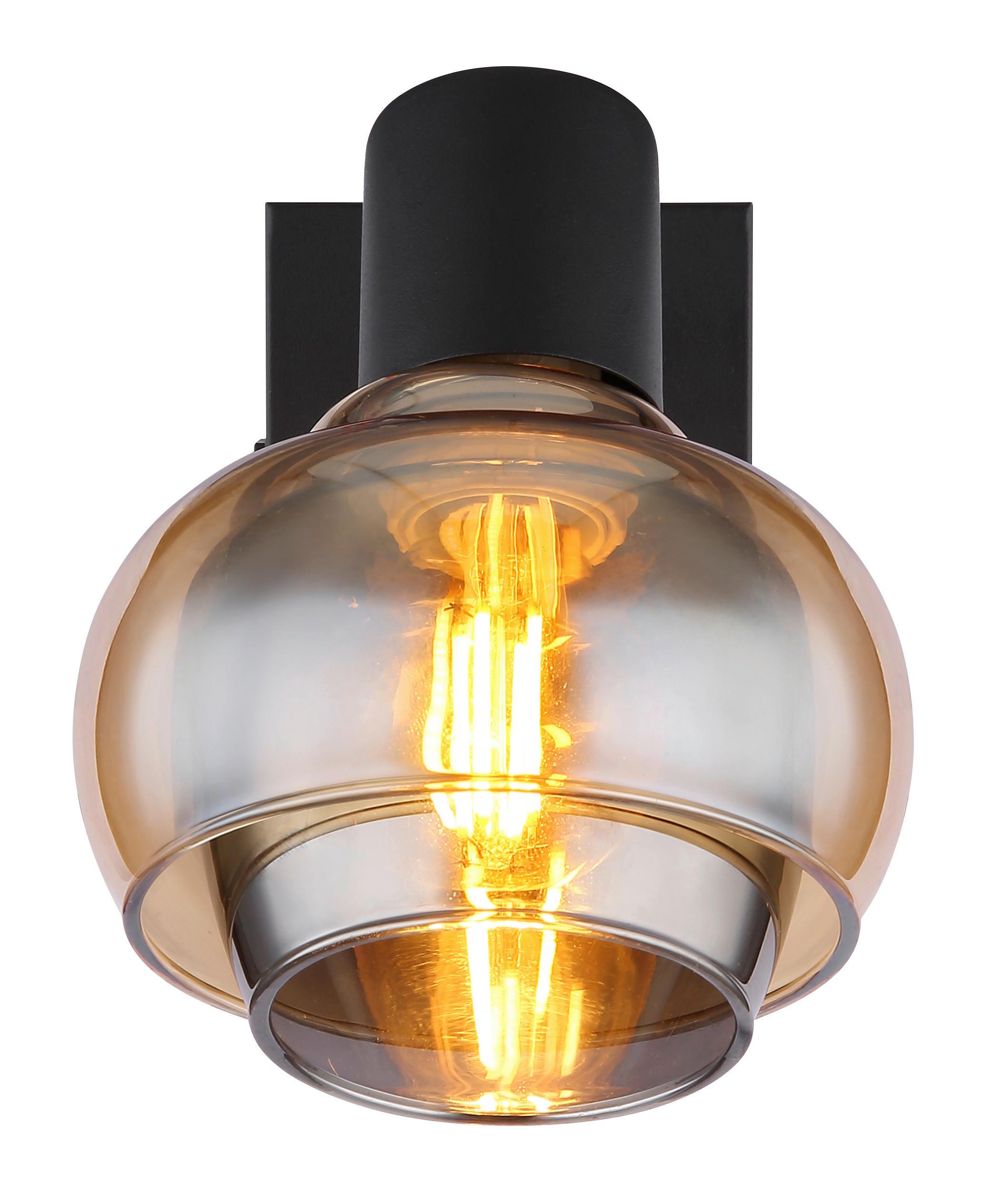 STRAHLER 10,5/13,5/12,5 cm   - Schwarz, Basics, Glas/Metall (10,5/13,5/12,5cm) - Globo