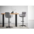 BARHOCKER Webstoff Grau Eisen Sitzfläche 360° drehbar  - Schwarz/Grau, Design, Textil/Metall (55/92-117/54cm) - Novel