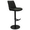 BARHOCKER Mikrofaser Schwarz Eisen Sitzfläche 360° drehbar, automatische Rückholfunktion  - Schwarz, Design, Textil/Metall (44/97-114,5/54,5cm) - Novel
