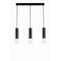 ZÁVESNÉ SVIETIDLO, 50/7/150 cm  - čierna, Basics, sklo (50/7/150cm)