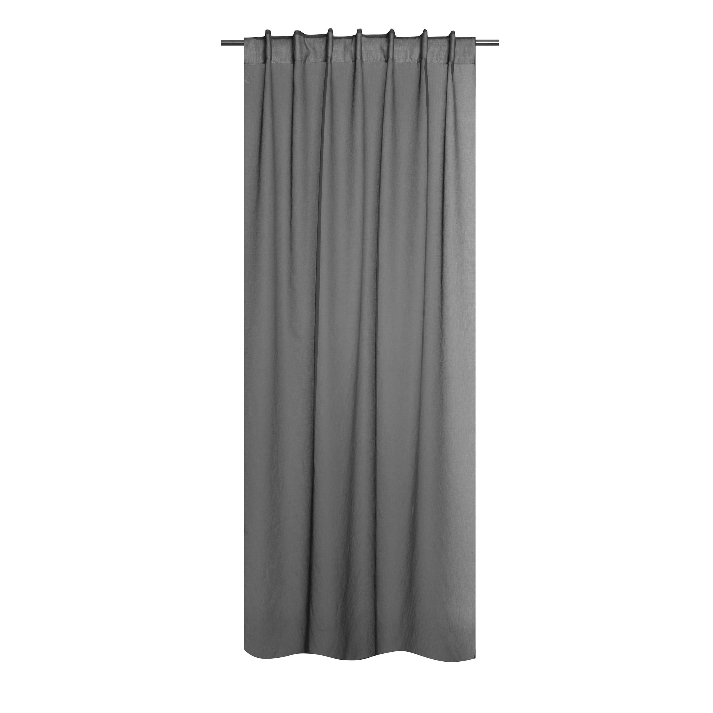 FERTIGVORHANG  halbtransparent   140/240 cm  - Dunkelgrau, Basics, Textil (140/240cm)
