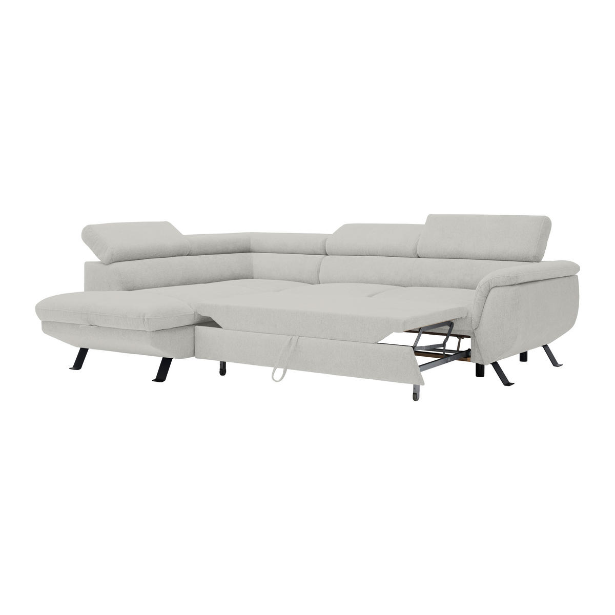 HÖRNSOFFA i vävt tyg gråvit  - gråvit/svart, Modern, metall/textil (198/257cm) - MID.YOU