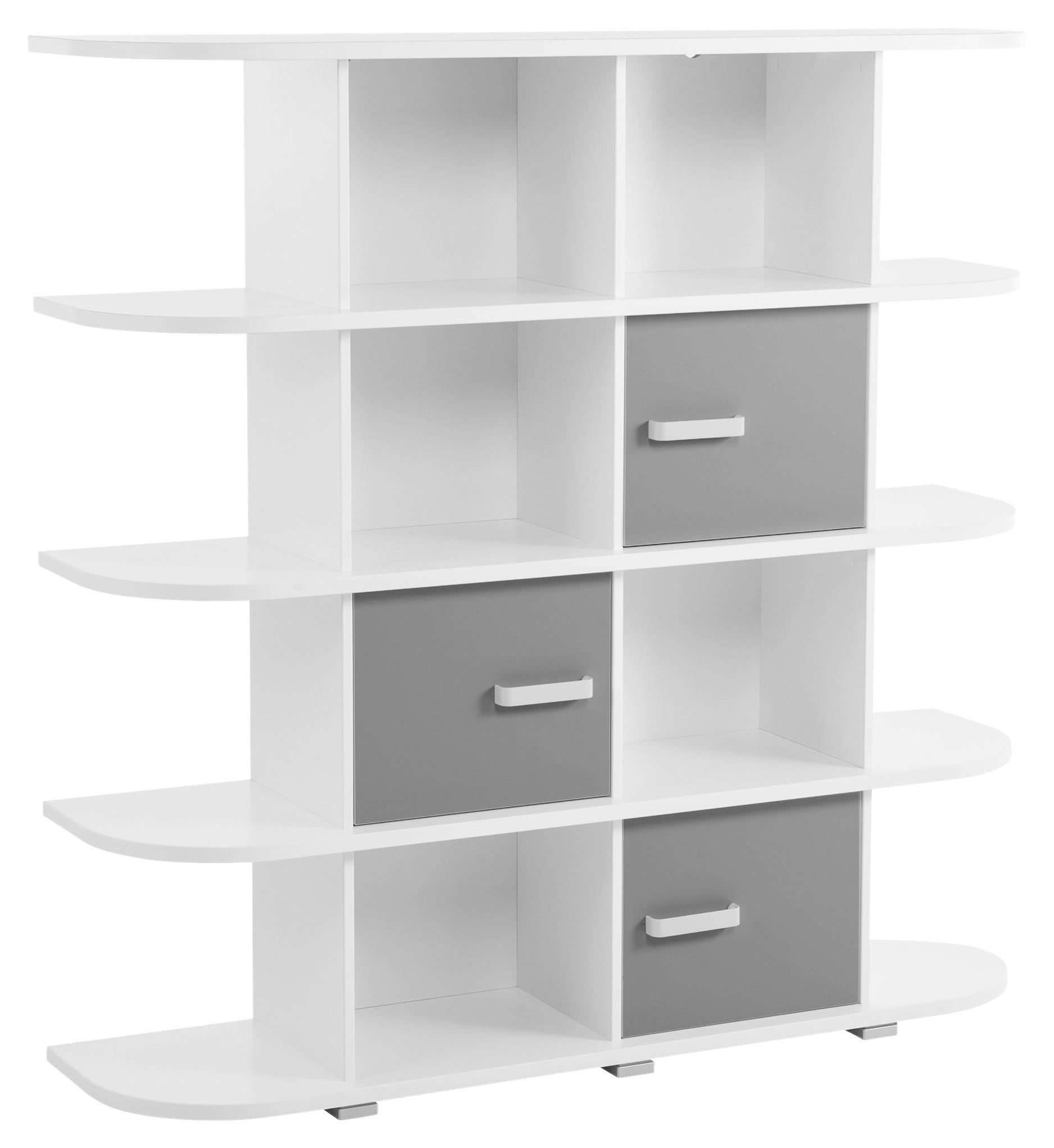 Regal Mit Schrankteilen Yoris B 141,6 Cm Weiß/grau