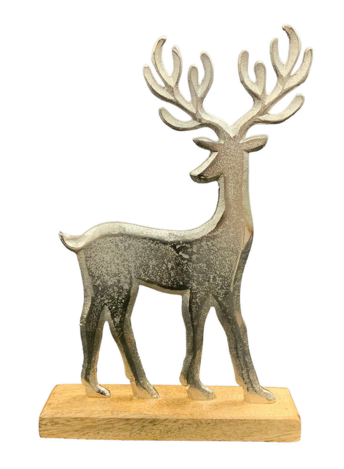 DEKORENTIER  - Silberfarben/Braun, LIFESTYLE, Holz/Metall (17/27/5cm) - X-Mas