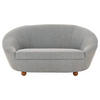 2-SITZER-SOFA Webstoff Grau, Hellblau  - Eichefarben/Grau, Design, Holz/Textil (178/82/114cm) - LOOKS by W.Joop