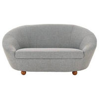 2-SITZER-SOFA Webstoff Grau, Hellblau  - Eichefarben/Grau, Design, Holz/Textil (178/82/114cm) - LOOKS by W.Joop