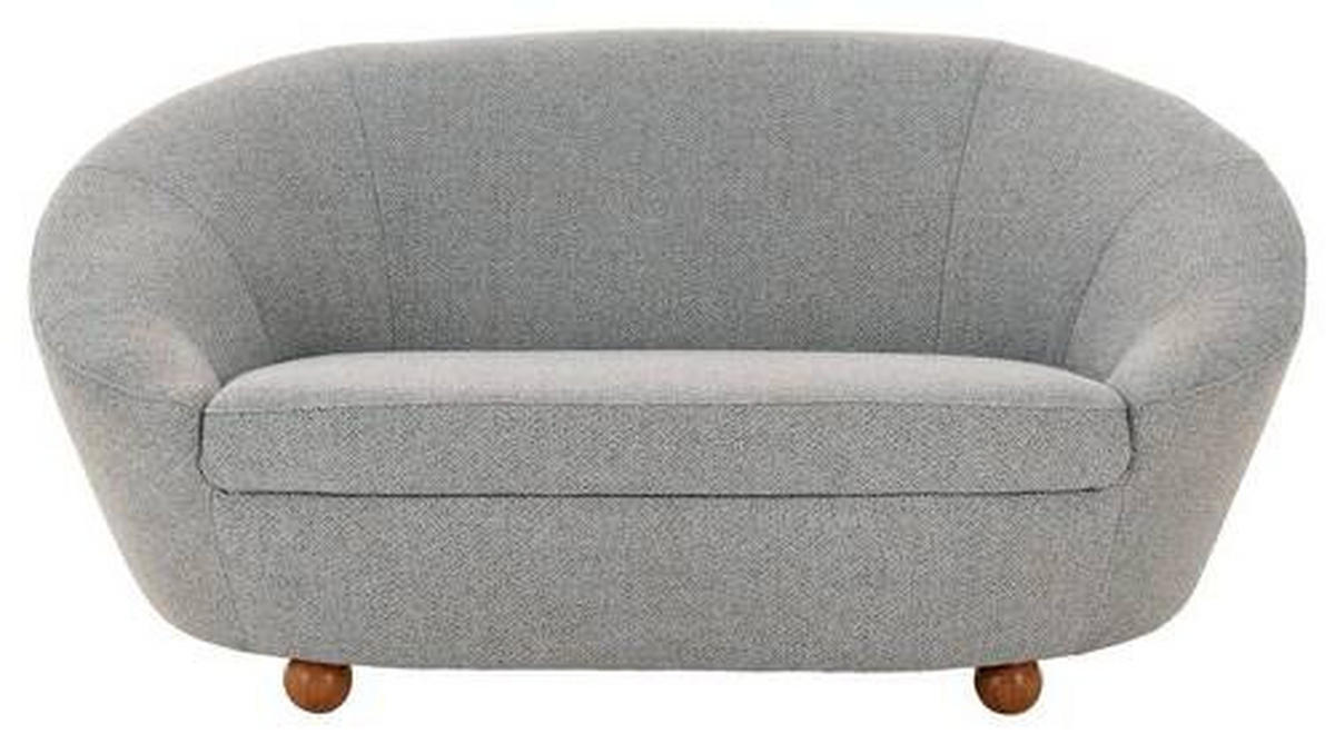2-SITZER-SOFA Webstoff Grau, Hellblau  - Eichefarben/Grau, Design, Holz/Textil (178/82/114cm) - LOOKS by W.Joop